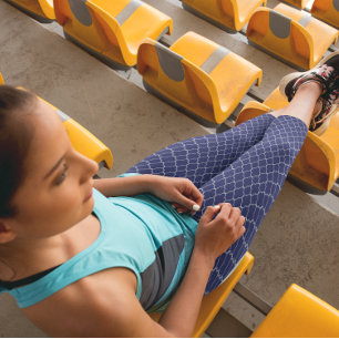 Navy Blue Quatrefoil Capri Leggings