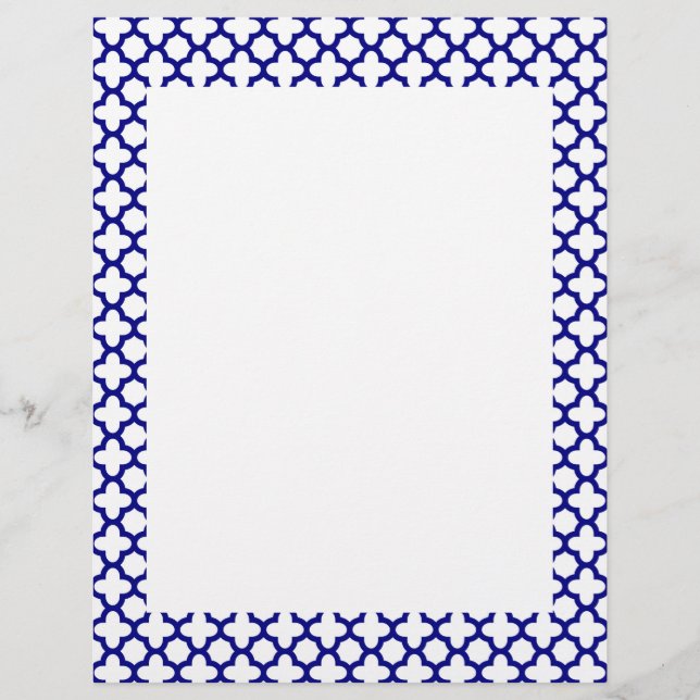 Navy Blue Quatrefoil Pattern (Front)