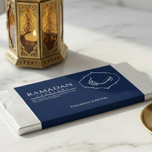 Navy Blue Ramadan Kareem Chocolate Bar Wrapper 