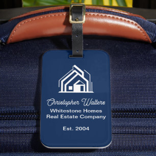 Navy Blue Real Estate Company Customized Realtor Luggage Tag