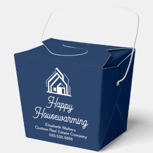 Navy Blue Real Estate Company Housewarming Fortune Favour Box