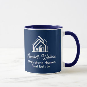 Navy Blue Real Estate Company Personalised Realtor Mug