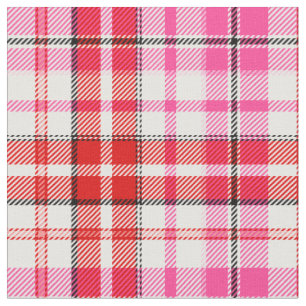 Navy Blue Red Pink Plaid Tartan Design  Fabric