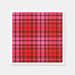 Navy Blue Red Pink Plaid Tartan Design  Napkin