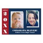 Navy Blue & Red Two Photos Graduation