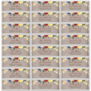 Navy Blue Red Yellow Guest Names Address Labels