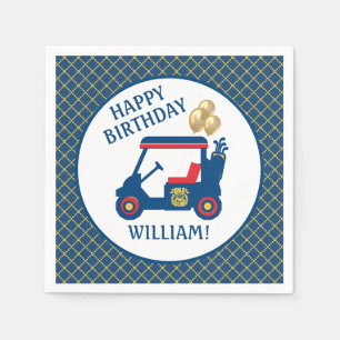 Navy Blue Red Yellow Personalized   Napkin