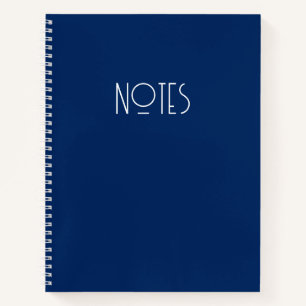 Navy Blue Retro Style Notes Notebook