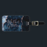 Navy Blue & Rose Gold Agate Mother of the Groom Luggage Tag<br><div class="desc">Navy Blue & Rose Gold Foil Watercolor Marble Agate Gilded Geode Design,  with Modern and Script fonts. Trendy and Chic Wedding Mother of the Groom luggage tag! ~ Check my shop to see the entire wedding suite for this design!</div>