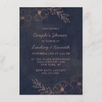 Navy Blue & Rose Gold Chic Couple's Wedding Shower