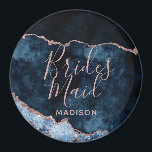Navy Blue & Rose Gold Foil Agate Marble Bridesmaid Magnet<br><div class="desc">Navy Blue & Rose Gold Foil Watercolor Marble Agate Gilded Geode Design,  with Modern and Script fonts. Trendy and Chic Wedding Bridesmaid magnet! ~ Check my shop to see the entire wedding suite for this design!</div>