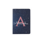 Navy Blue & Rose Gold Sparkle Glitter Monogram