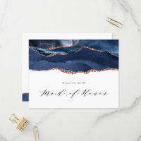 navy blue rose gold will you be my Maid of Honour