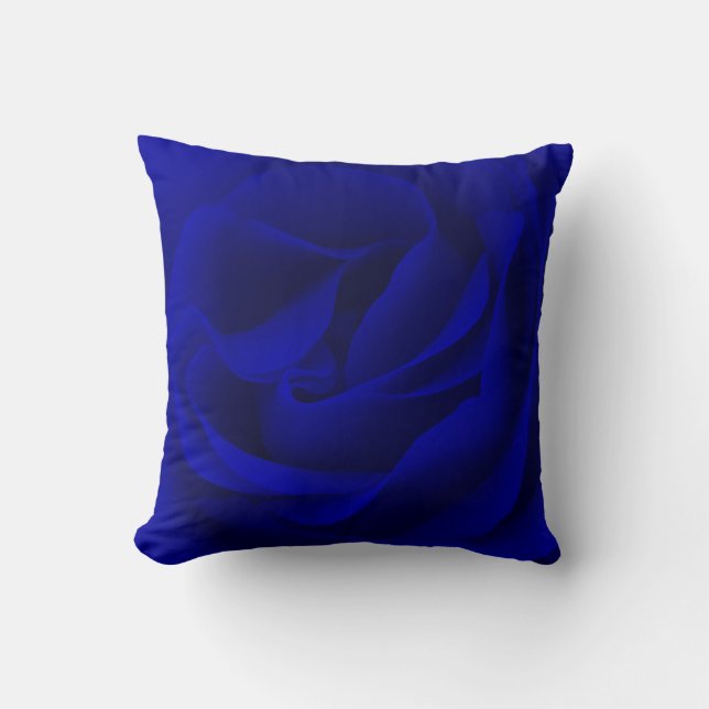 Navy Blue Rose Magnified Cushion (Front)
