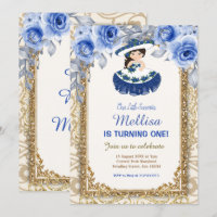 Navy Blue Roses and Gold Mexican Birthday