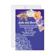 Navy Blue roses and mandala wedding