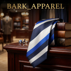 Navy Blue & Royal Blue Diagonal Stripe Modern  Tie