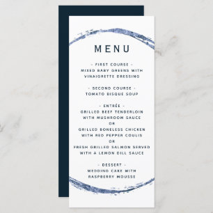 Navy Blue Rustic Circle Ampersand Wedding Menu