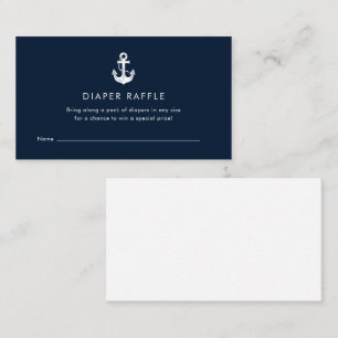 Navy Blue Sailor Baby Shower Diaper Raffle Enclosure Card