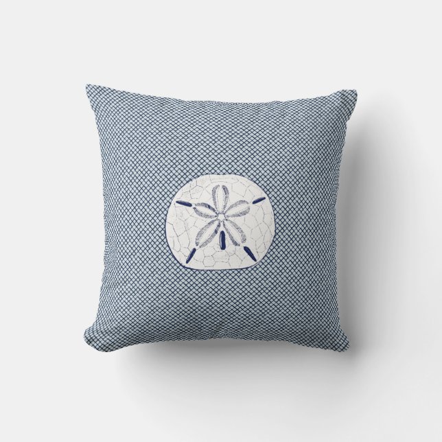 Navy Blue Sand Dollar Beach Cushion (Front)