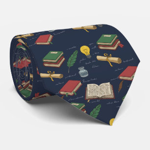 Navy Blue Scholar's Library Tie