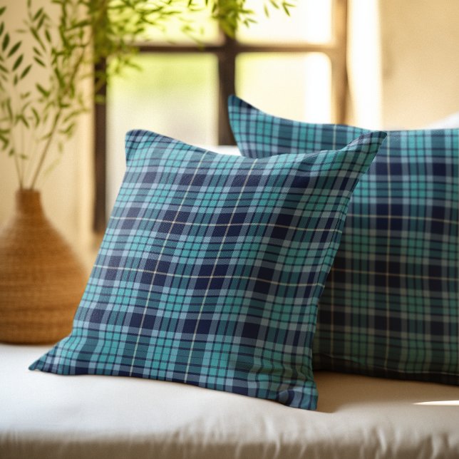 Navy Blue Scottish Tartan Pattern Cushion (Creator Uploaded)
