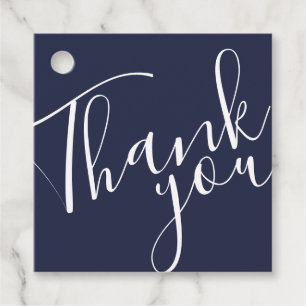 Navy Blue Script Business Thank You Tags