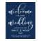 Navy Blue Script Nautical Wedding Welcome Sign