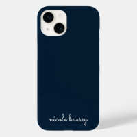 Navy Blue Script | Stylish Monogram Modern