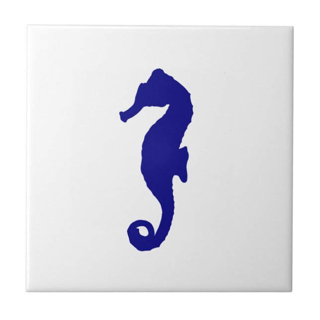 Navy Blue Seahorse Tile (Front)