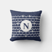 Navy Blue Shark Fin Monogram