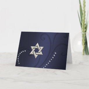 Navy Blue Shimmer w/ Silver Star Card