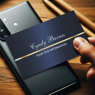 Navy Blue Shimmer with Gold Business Card