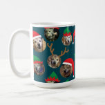 Navy Blue Silly Christmas Hat Dog Photo Collage Coffee Mug<br><div class="desc">This funny and very merry Christmas gift mug will delight friends and family when you personalise it with the photos of your kids, family, friends and pets putting the whole crazy cast of characters in silly holiday Santa and elf hats. There is even a pair of reindeer antlers for that...</div>