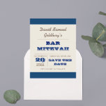 Navy Blue & Silver Bar Mitzvah Save the Date Announcement Postcard<br><div class="desc">These Casual Chic Save the Date Postcards are the perfect way to announce your event! Customise the text to say just what you want.</div>