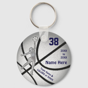 Navy Blue Silver CHEAP GIRLS, Basketball Goodies, Key Ring