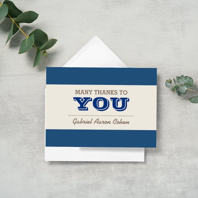Navy Blue & Silver Thank You Note Card (Creator Uploaded)