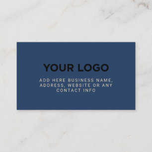Navy Blue Simple Company Logo Business Card
