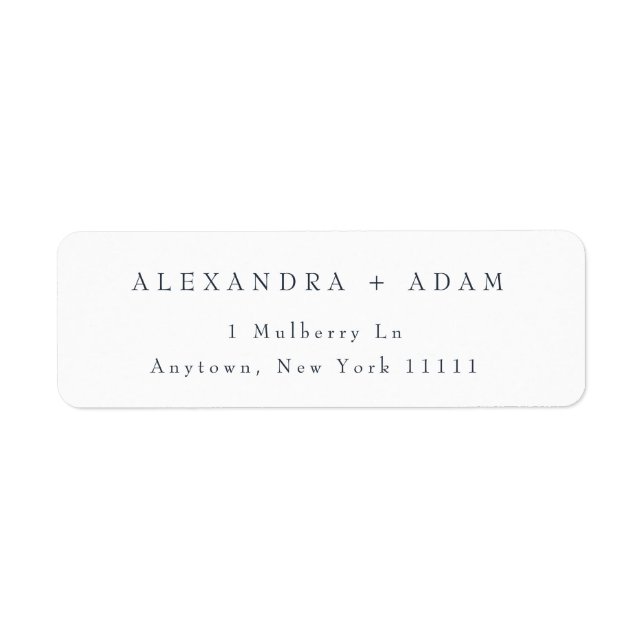Navy Blue Simple Minimalist Return Address Label (Front)