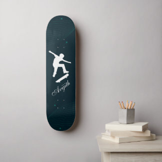 Navy Blue Simple Modern Custom  Skateboard