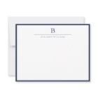 Navy Blue Simple Modern Stationery Classic 