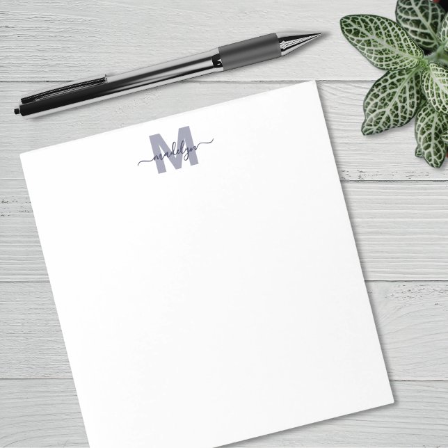 Navy Blue Simple Monogram Notepad (Navy Blue Simple Monogram Notepad )