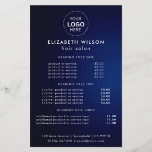 Navy_Blue   Simple Salon Service Menu Flyer