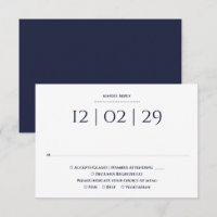 Navy Blue Simple Special Date Wedding