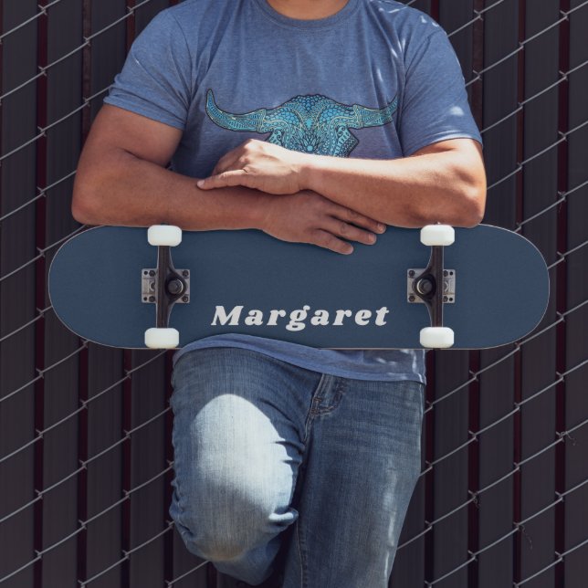 Navy Blue Skateboard with Your Name in Style (Outdoor 3)