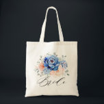Navy Blue Slate Dusty Blush Pink Floral Wedding  Tote Bag<br><div class="desc">Navy blue blush pink floral wedding bridesmaid gift featuring elegant bouquet of navy blue,  royal blue ,  white ,  blush garden rose,  hydrangea,   and sage green eucalyptus leaves. Please contact me for any help in customisation or if you need any other product with this design.</div>