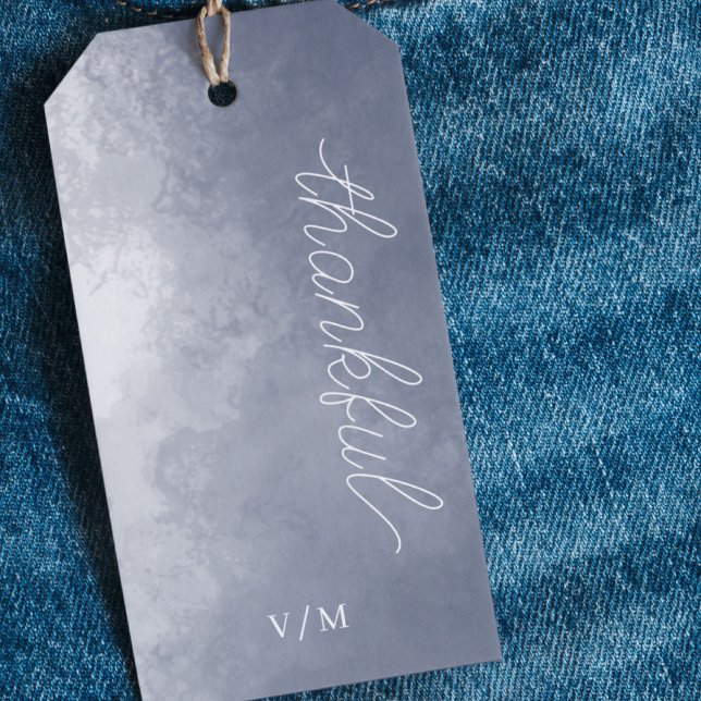 Navy Blue Smoke Thankful Gift Tags (Creator Uploaded)