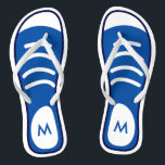 Navy Blue Sneaker Shoes Cool Funny Look Monogram Jandals<br><div class="desc">This pretty "Cool and Funny Navy Blue Sneaker Shoes Old School Look with Your Monograms Unique Design" Flip Flop is definitely a cute gift for you or friends in this Summer Season. 

 More Designs You May Also Like:</div>