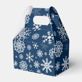 Navy Blue Snowflake Christmas Holidays Favour Box