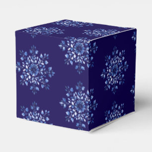 Navy Blue Snowflake Favour Boxes